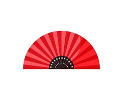 A red and black fan with a sunburst pattern vector