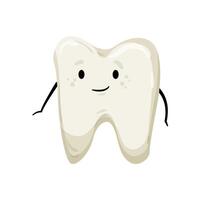 A cartoon tooth with a smile on its face vector