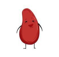 A cartoon red fruit with a smile on its face vector