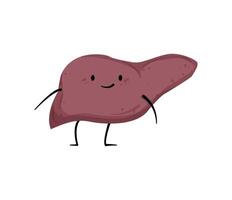 A cartoon liver with a smile on its face vector