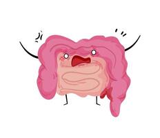 An illustration of a cartoon stomach with a face vector