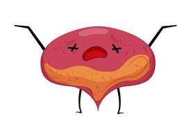A cartoon character of a red and yellow fruit vector