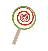 A lollipop with a green and red swirl on it vector