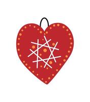 A red heart shaped ornament with a star on it vector