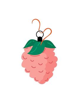 A raspberry is hanging from a string vector