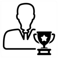 successful and victory in black duo line vector