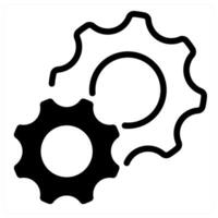 settings and configuration in black duo line vector