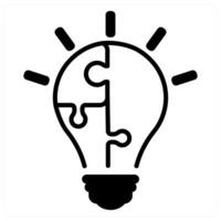 innovation and idea in black duo line vector