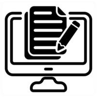 content writing and author in black duo line vector