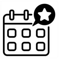 event schedule and calendar in black duo line vector