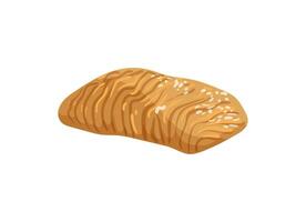 A piece of bread with a white background vector