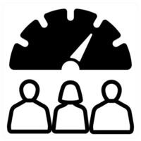worker performance and productivity in black duo line vector