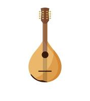 An old mandolin on a white background vector