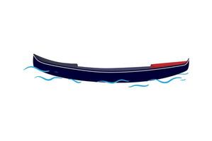 A boat with a red and blue stripe on it vector