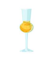 A glass with a drink in it on a white background vector