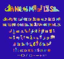 An animal alphabet with different animals and letters vector