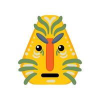 A yellow mask with a green face and a green head vector