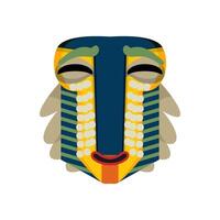 An illustration of a mask with a colorful face vector