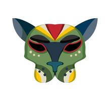 A colorful mask with a cat face on it vector