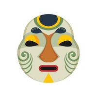 An illustration of a mask with a green and yellow face vector