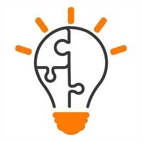 innovation and idea in orange and black duo line vector
