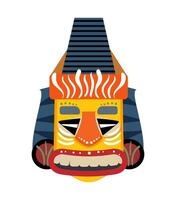 A cartoon mask with a red and orange face vector