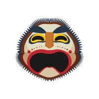 A cartoon mask with a mouth open and a big nose vector