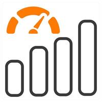 improve performance and boost in orange and black duo line vector