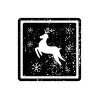 A black and white image of a deer jumping in the air vector