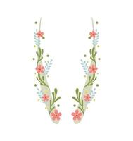 Floral wreath illustration isolated on white background vector