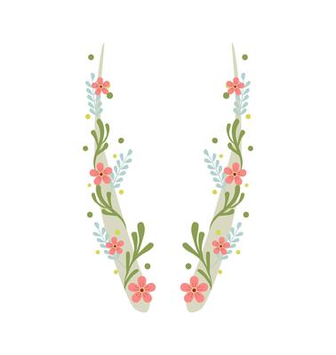 Floral wreath illustration isolated on white background