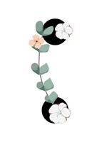 A plant with flowers and leaves on it vector
