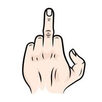 A hand with a finger up and a finger pointing vector