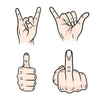 Hand gestures set illustration vector