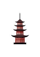 A red pagoda on a white background vector