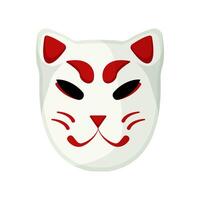 A white cat mask with red eyes vector