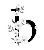 The letter b is made of flowers and leaves vector