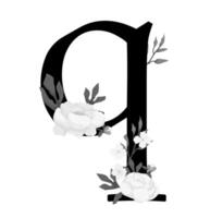 The letter p is surrounded by flowers vector