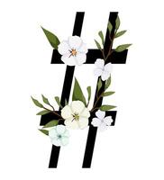 A flower is on top of a black and white square vector