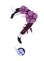 A question mark with flowers on it vector