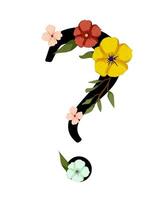 A question mark with flowers on it vector