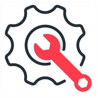 technical support and assist in red and black duo line vector