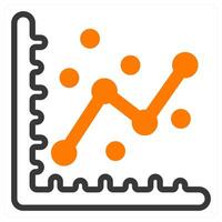 graph and chart in orange and black duo line vector
