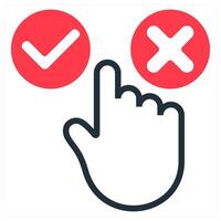 decision and choice in red and black duo line vector