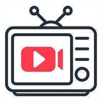 broadcasting and transmission in red and black duo line vector