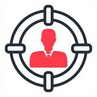 target customer and audience in red and black duo line vector