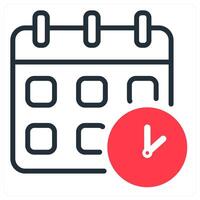 meeting schedule and calendar in red and black duo line vector