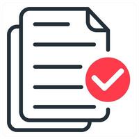 validation and approval in red and black duo line vector
