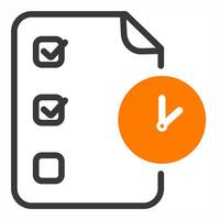 audit and inspection in orange and black duo line vector