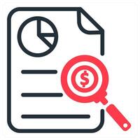business report and graph in red and black duo line vector